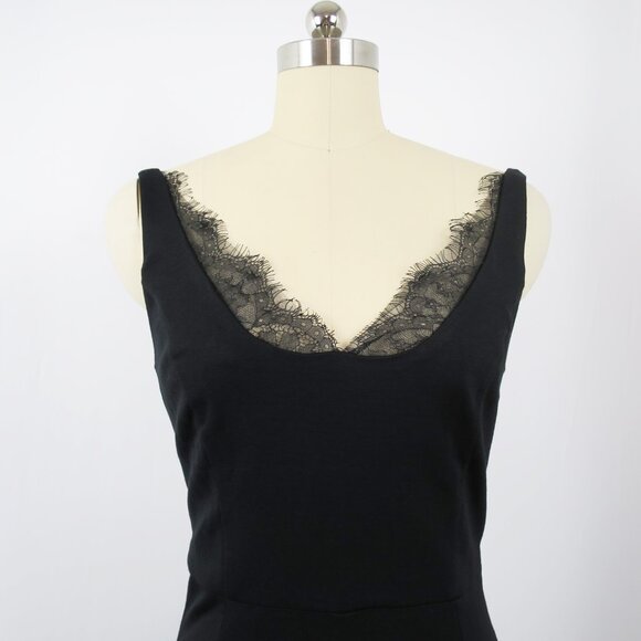 Altuzarra for Target Black Ponte Dress with Eyelash Lace Trim NWT 6 - Picture 6 of 14